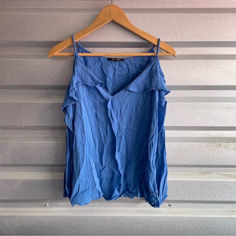 Kobi Halperin silk ruffle detail cold shoulder top